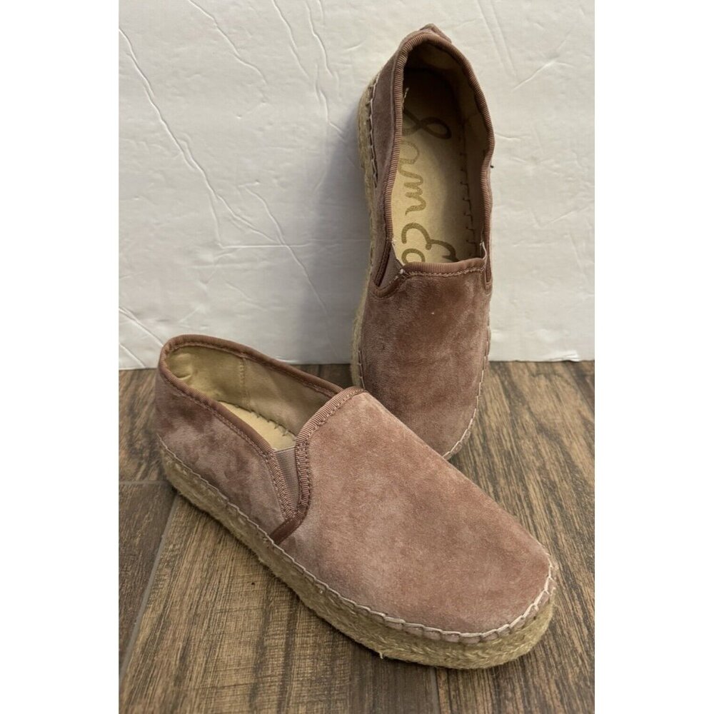 Sam Edelman Size 7.5M Carrin Pink Velvet Espadrille Platform Shoes‎ Comfort